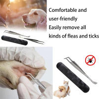 Herramienta Profesional Para Eliminar Pulgas Y Garrapatas En Perros Y Gatos Acero Inoxidable 2-en-1 Pinzas Para Eliminar Piojos Tamaño 14.5cm - details 3