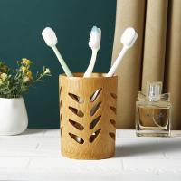 Porta Cepillo De Dientes De Bambú Con Soporte Para Vaso Y Drenaje Para Baño Y Oficinas Suministros De Decoración Y Organización - details 10