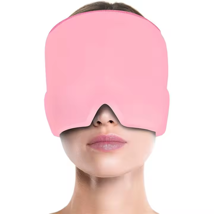 Gorro de Gel para aliviar el dolor de cabeza y la migraña, gorra de terapia de compresa fría, paquete de envoltura de cabeza de hielo, máscara de ojos para aliviar el dolor de presión, sombrero de hielo - 1