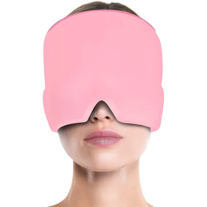 Gorro de Gel para aliviar el dolor de cabeza y la migraña, gorra de terapia de compresa fría, paquete de envoltura de cabeza de hielo, máscara de ojos para aliviar el dolor de presión, sombrero de hielo - 1