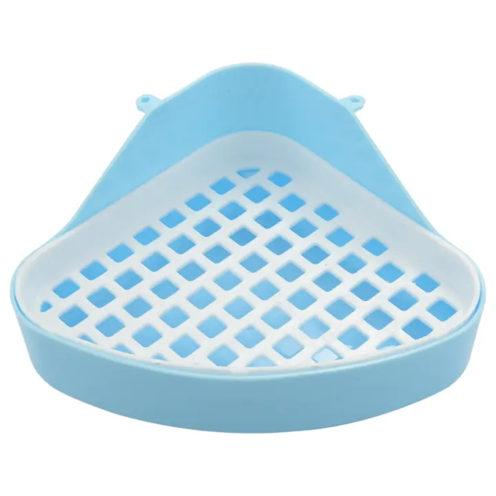 Tray de Aguas para Conejo Pequeño Animal Banño de Esquina Peluqueria para Mascotas Material Plástico Color Azul Adecuado para Juegos de hasta 2 Años - 1