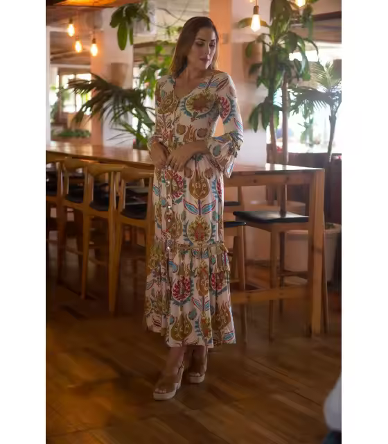 VESTIDO GINEBRA ORNAMENTAL SUNSET & MOON  PV2265C - 1