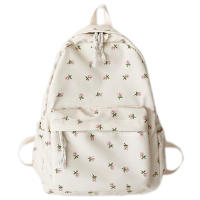Mochila Escolar Para Niñas Estudiantes Floral Blanca Mochila De Mujer Linda Bolsa De Libros Nylon Rucksack Para Adolescentes - details 8