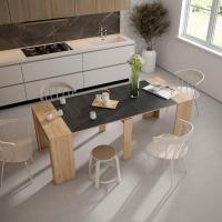 Skraut Home - Mesa Consola Extensible - Mesa Auxiliar - S III - Práctica y Versátil - Estilo Moderno - Fácil Montaje - 2 longitudes 58/222x90x77cm y 58/262x90x77cm - details 3