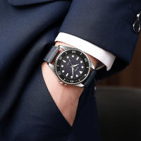 Reloj De Cuarzo Para Hombre Estilo Casual Y Moda Correa De Cuero PU Resistentes Al Agua Profunda Sin Empaque Aluminio Material De La Caja - details 5