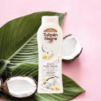 TULIPAN NEGRO, Gel de Baño y Ducha Coco Pure White 650ml (Pack de 3x650ml), Tulipán Negro de la Línea Gourmand Intensity, Máxima Hidratación y Suavidad para la Piel, Propiedades Humectantes, Fragancia Exótica y Envolvente, Olor Tropical a Coco - details 0