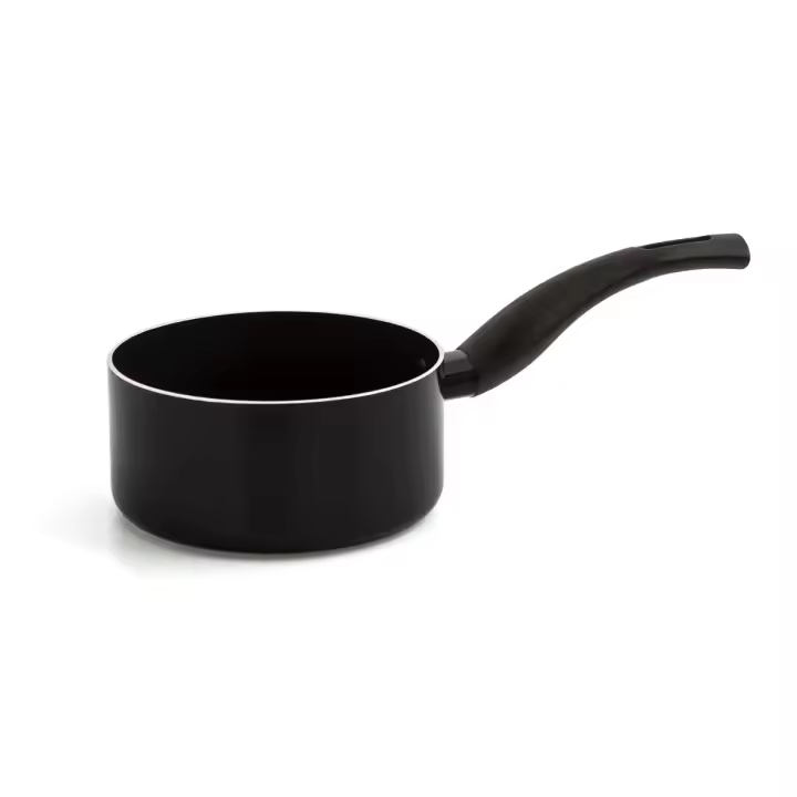 Cazo de cocina de aluminio negro Hydra Quid antiadherente - Dimensión 14 y 16cm con capaciad de 1.5L y 2.5L - Mango ergonómico - Apto para inducción y lavavajillas - 1