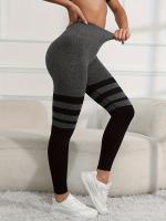 Leggings Deportivos Para Mujer Con Detalle Rayado High Waisted Sin Costuras Slimming Para Gimnasio Yoga Activewear - details 3