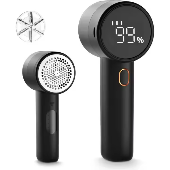 Depiladora de Telas, depiladora recargable, depiladora Eléctrica portátil con 3 velocidades, 6 Cuchillas, Pantalla LED Digital - 1