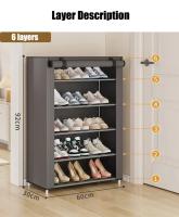 Estante De Zapatos Multicapa Resistente Al Polvo Económico Para Guardar Zapatillas Y Calzado Interior Espacioso Con Almacenamiento De Tela Fácil De Montar - details 10