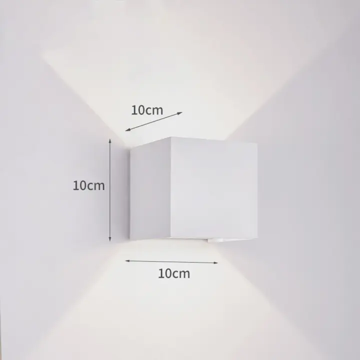 SSITO 2 Piezas 12W COB LED Aplique de Pared Interior Exterior, Aplique de Aluminio Impermeable IP67, Ajustable, Luz Fría 6000K 3000K para Pasillo Escaleras Dormitorio Jardín, Negro [A +++] - 1