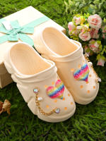 Clogs Casuales Para Niñas Con Decoraciones De Corazones Secado Rápido Ligeros Y Antideslizantes Adecuados Para Baños Internos Y Externos - details 17