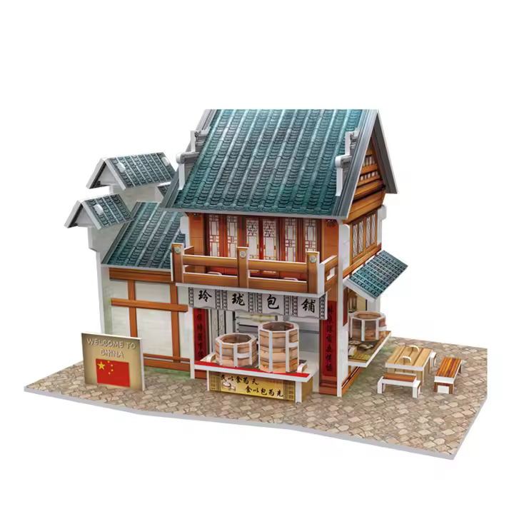 DAM. Puzle 3D WORLD STYLE CHINA ORIENTAL TIENDA LINGLONG tradicional 17x11x11cm. - 1