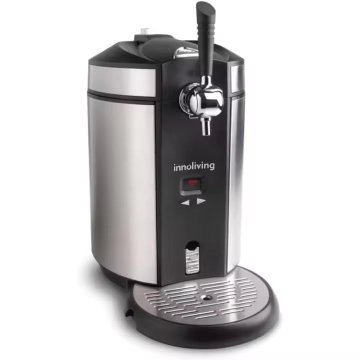 Innoliving Dispensador de Cerveza Termoeléctrico de Acero Inoxidable, 2°C a 12°C, Diseño Elegante y Sólido | Para Barriles de 5 Litros - 1