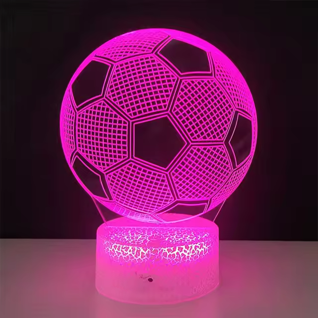 Lámpara De Mesa Anime Fútbol 3D LED Luz Nocturna Para Decoración De Habitación Regalo De Navidad Figura De Fútbol Iluminación Térmica - 1