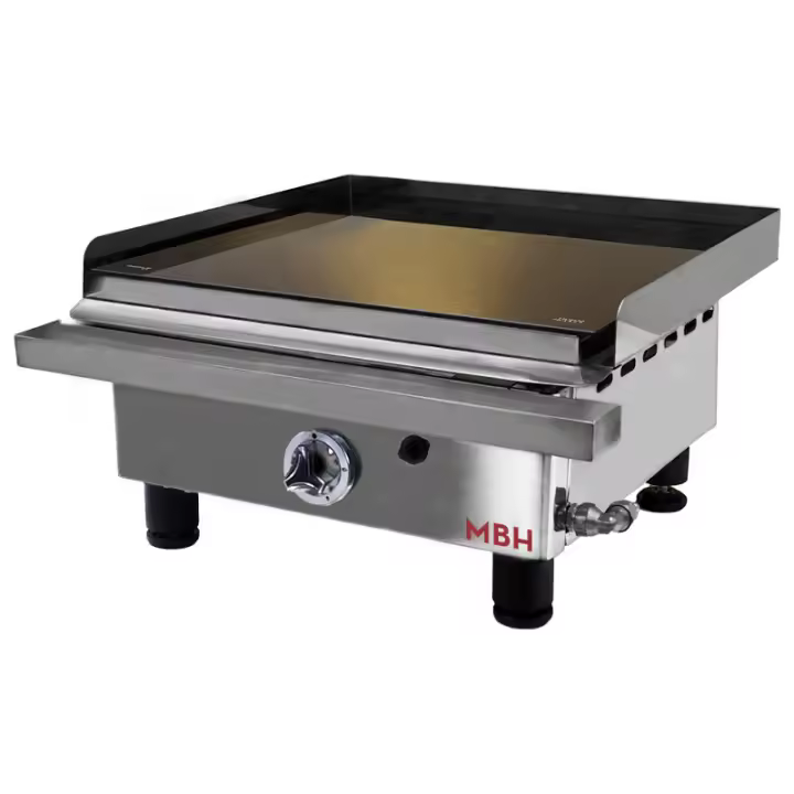 MBH - Plancha vitrocerámica a gas profesional 40 cm para hostelería. Fry top de asar VITRO GAS para cocina industrial de bar y restaurante. - 1