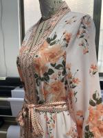 Vestido Elegante Para Mujer Con Manga Larga Y Cuello En V Estampado Con Cierre De Lazo Vestido Corto De Verano A-Line Regular Fit Polyester - details 17