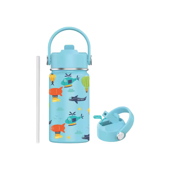 Botella de Agua para Niños de Acero Inoxidable 350ml (20 Diseños) - Térmica Reutilizable  Sin BPA  Mantiene 24H Frio / 12H Calor  Termo y Hermética - Doble Pared a Prueba de Fugas.Botellas. (TK350 1099 F6) - 1