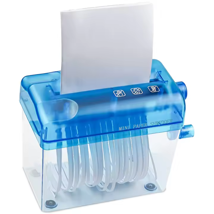 Picador de Papel Portátil Mini Herramienta Manual de Corte de Documentos para Hogar y Oficina Azul - 1