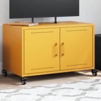 vidaXL Mueble de TV de acero oliva 68x39x43,5 cm en color Verde/Antracita/Rosa y más | almacenamiento funcional diseño moderno para baño dormitorio sala - details 5
