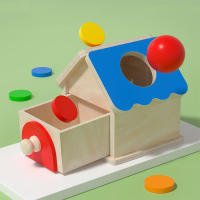 Juguete Montessori Caja De Monedas De Madera Con Juego De Bolas Y Puzzle Doble Cajón Regalo Educativo Para Bebés De 2 a 6 Años - details 1