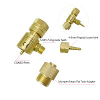 Regulador De Gas Explosión-Prueba De Cobre Completo Con Válvula De Presión Para MAPP Transfer 7/16" Set De Tanque Plano - details 2