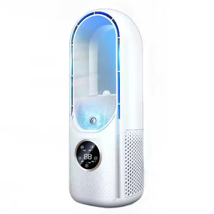 Mini Home Bladeless Electric Fan Moisturizing Low Noise Small Mist Fan Birthday Gift - 1