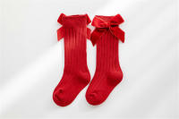 Calcetines De Navidad Para Bebés Niñas Calcetines Largos De Rodilla Con Gran Borla Para Otoño Invierno Algodón Suave Rojos Para Recién Nacidos De 0-5 Años - details 3