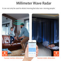 Detector De Presencia Humana Tuya Zigbee Sensor PIR Inteligente Radar De Movimiento Soporte Para Asistente Del Hogar Instalación En Pared Rango De Deteción Estacionaria 0-600 Cm Y Móvil 0-1000 Cm - details 12
