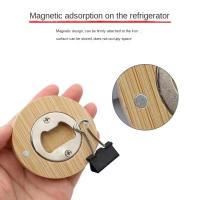 Abrepuertas De Madera Magnético Universal En Forma Redonda De Bambú Para Nevera Y Cocina Barra Con Material De Aleación De Zinc - details 2