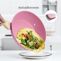 Set de 3 Sartenes de Aluminio Forjado 20/24/28 cm con Revestimiento Antiadherente de Mármol 3 Capas, Mango Ergonómico de Silicona, Aptas para Cocina de Inducción, Gas y Vitrocerámica - details 0