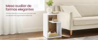 VASAGLE Mesa Auxiliar, Mesita de Noche con Estante y Compartimento Abierto, Uso Vertical u Horizontal, Estilo Moderno, 30 x 40 x 60 cm, para Salón, Dormitorio, Marrón Nogal y Blanco - details 0