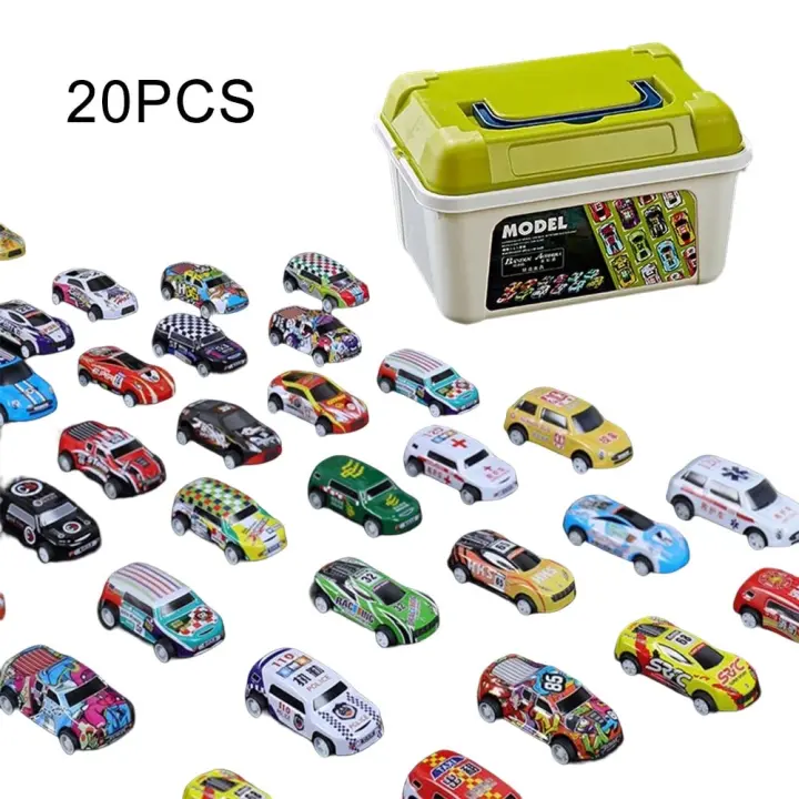 Juego de automóviles de Juguete de aleacion con Caja de almacenamiento, simulación de inercia, 20/30/50 piezas, Gift para niños Pequeños - 1