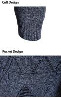 Chaqueta De Punto Para Hombre Con Cuello V Y Patoleta Clásica De Invierno Prenda Exterior De Poliéster Para Otoño Y Invierno - details 10