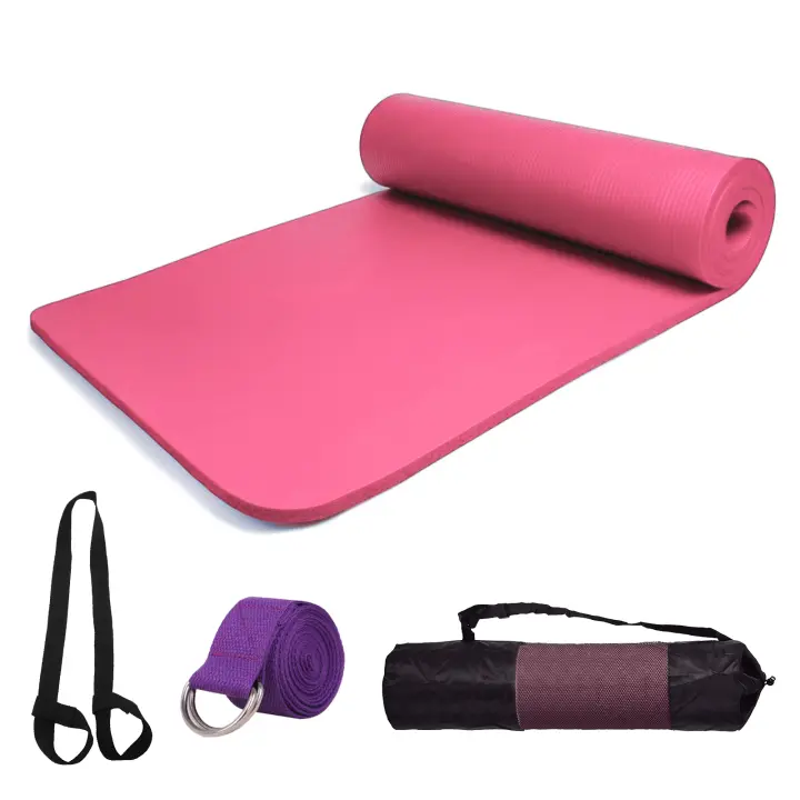 Esterilla Yoga gruesa Esterilla Pilates Antideslizante 180*60*10mm NBR Alfombrilla de Yoga con bolsa correa y banda yoga - 1