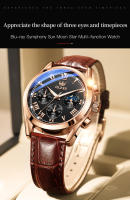 Reloj De Cuarzo Para Hombre OLEVS 2871 Cronógrafo Resistente Al Agua Fase De La Luna Multifuncional Lujo Marca Reloj De Pulsera De Acero Inoxidable Con Manos Luminosas - details 13