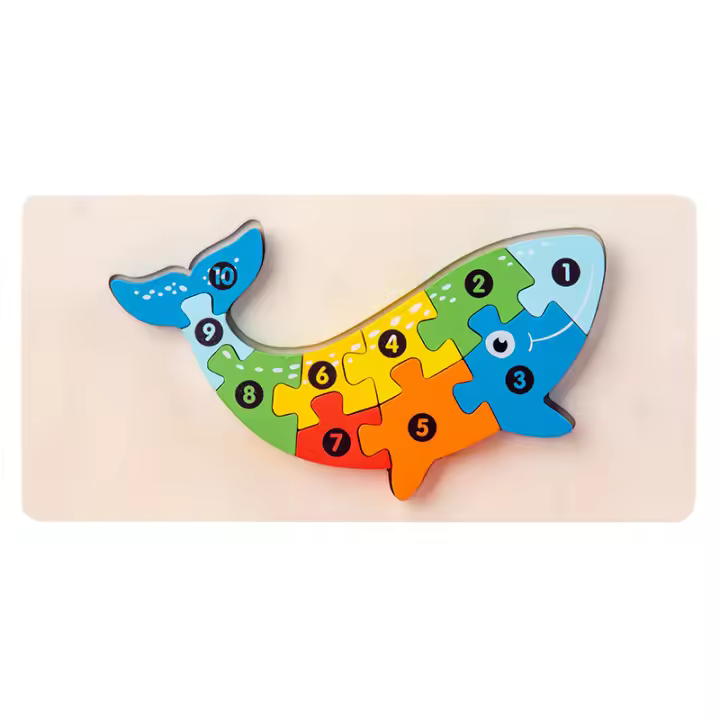 Juguetes Educativos De Madera Para Niños Con Animales De Dibujos Animados Bloques 3D De Construcción Puzzle Para Bebés De 1 a 3 Años - 1