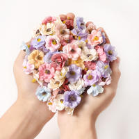 50PCs Cabezas De Rosas Artificiales Miniatura En Seda Para Decoración De Hogar Bodas Artesanía Corona Regalos Accesorios - details 5