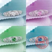 1 pieza de elegante anillo de   925 con forma de   y circonita sintética,  , san valentín y uso  . detalles 2
