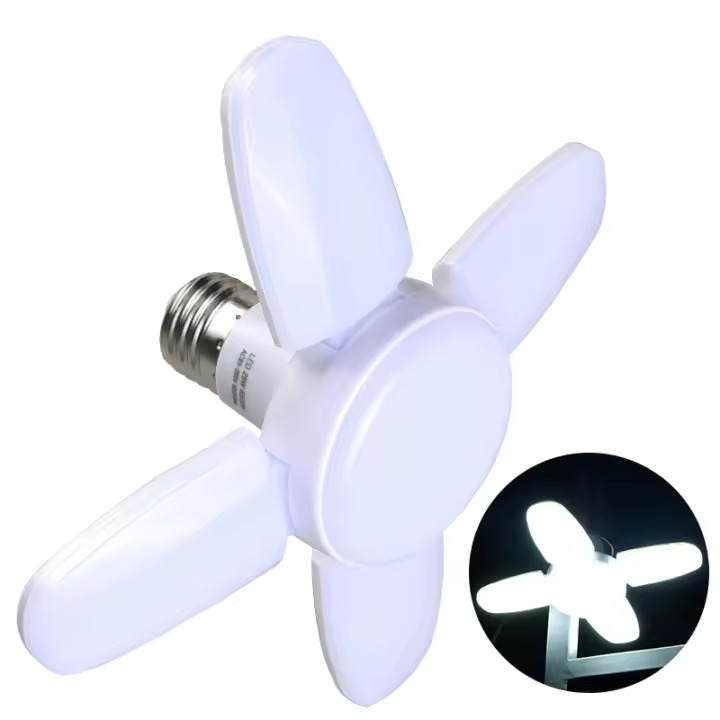 Bombilla LED Plegable E27 28W Luz Blanca 6500K Para Techo De Casa Almacen Y Garage AC220V/110V Vida Media 50000h - 1