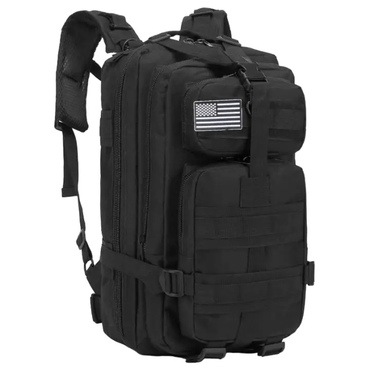 Mochila Militar Táctica 38 Litros de Gran Capacidad Bolsa XL de Senderismo para Acampar, Ciclismo, Multiusos con muchos bolsillos NEGRA - 1