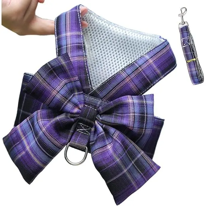 Verde Ropa para Mascotas Collar de Perro Falda Arco Arnés con Correa para el Pecho - 1