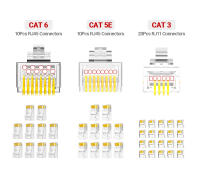 Set De Herramientas De Reparación De Enlaces AMPCOM RJ45 Con Prueba De Red Y Cortador De Cable 12 En 1 Incluye Conectores RJ45 RJ11 Herramienta De Punchedown Para Cable Ethernet - details 6