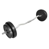 vidaXL Mancuerna con Barra Curvada y Cuatro Discos Pesas de Musculación Peso 30 kg, 60 kg, 90 kg - details 0