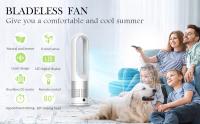 Ventilador de refrigeración sin Aspas, ventilador de Torre de 22 pulgadas, ventilador de pedestal ostilante de 80 ° con control remoto, 8 velocidades, temporizador de 8 horas, Pantalla LED con - details 0