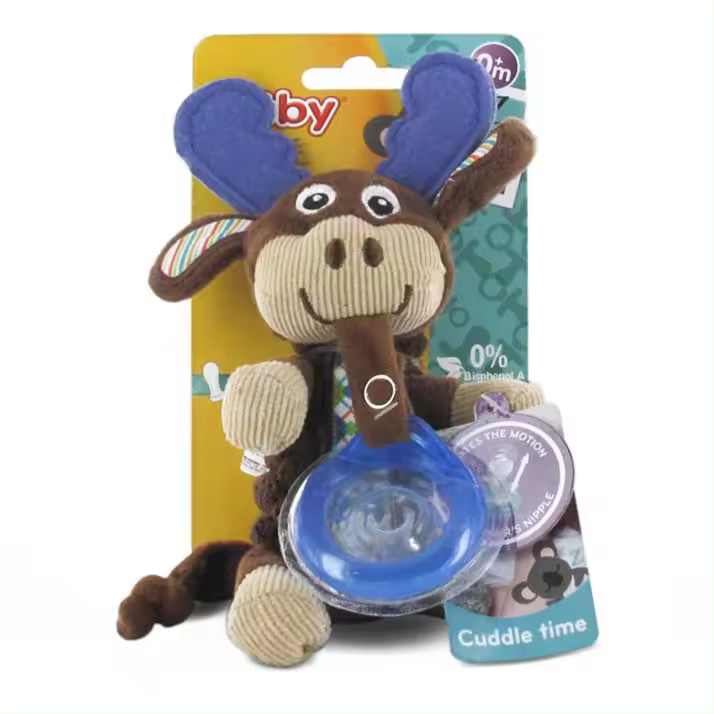 Id5853 Nuby Pinza Chupete Peluche + Chupete Natural Flex 0-6 M - 1