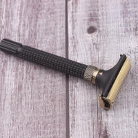 Afeitadora Manual Para Hombres Cuchilla Doble Ajustable Metálica De Latón Recambiable Clásica Para Cabello Y Barba - details 1