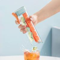 Molde Cubo de Hielo, 81x42x213mm Moldes de Hielo manuales innovadores, 6 Moldes de congelación cuadrados flexibles, para Bebidas, whisky, cóceles, Naranja - details 4