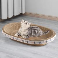 Placa De Rasguño Para Gatos De Cartón Redonda Y Ovalada Con Tazón Nido 5 Capas Para Gatos Domésticos Rasguño Delgada Y Durable - details 10
