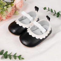 Zapatos De Primera Caminata Para Niñas Meckior Cuero PU Suela De Goma Antideslizante Suave Para Recién Nacidos Y Bebés 0-18M Cierre Elástico Estilo Casual - details 18